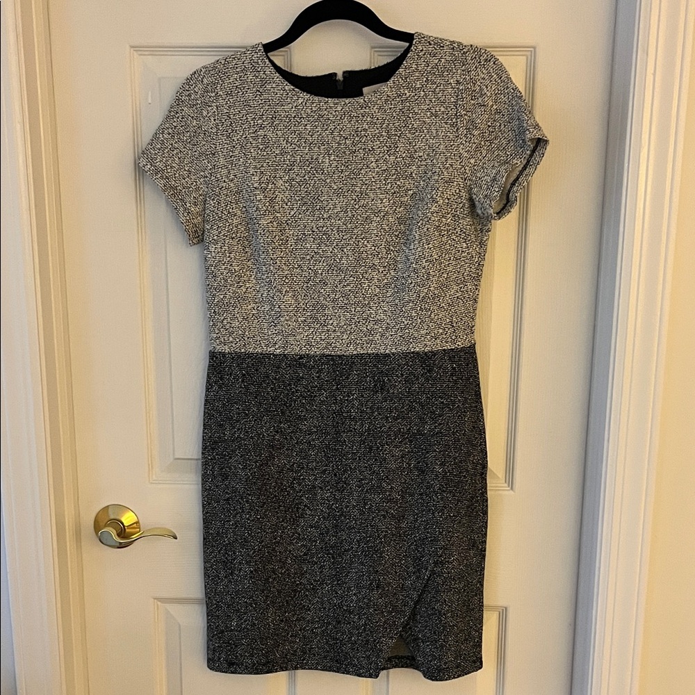 LOFT Two-Tone Gray Mini Dress